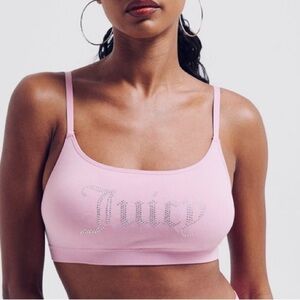 Juicy Couture Begonia Pink Diamanté Bralette Size Medium